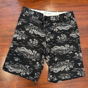 Old Navy Black and White Slim Shorts
